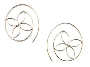 Flower Spiral Sterling Silver Earring