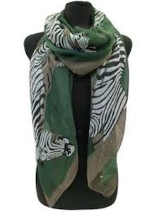 Zebra Green Scarf