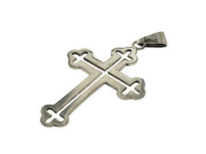 Cross Sterling Silver See Through Middle Pendant