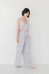 Clothing: Elongate Elastic Pants - Watercolour Plaid