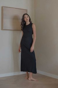 Cloud Maxi Dress with Cut-out in Black