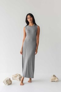 Cloud Maxi Dress with Cut-out in Heather Grey