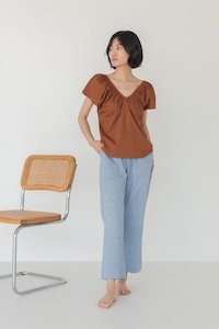 Clothing: Relaxed Drawstring Capri in Denim