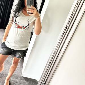 Clothing: ETC Pohutukawa Antlers Grey Marle