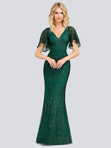 Womenswear: Sequin Sleeve EFEP00838 Green