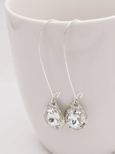 Womenswear: Silver clear 12mm round EWWL005