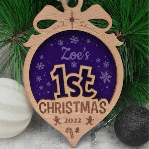 Personalised Baby's first Christmas decoration