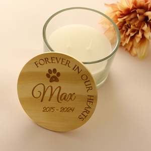 Laser engraving: Personalised Engraved Memorial Candle - Large