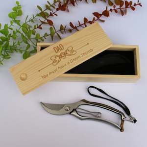 Laser engraving: Personalised Gardening Secateurs giftset