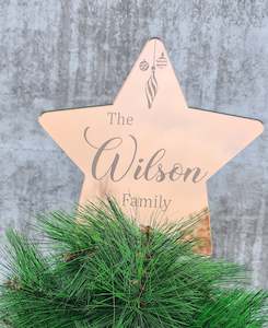 Personalised Christmas tree topper - mirror