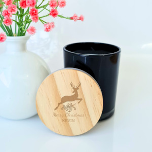 Laser engraving: Reindeer candle customized with name