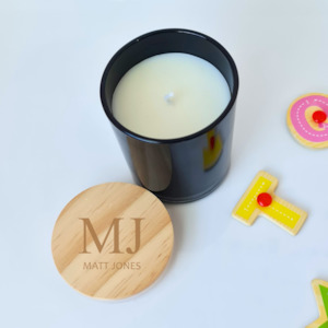 Laser engraving: Customized candles with name and initials