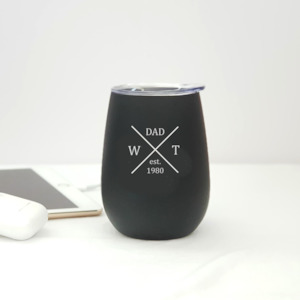 Custom Engraved Dad's Vacuum Tumbler: EST Year & Initials Personalization