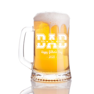 Dad's Day Delight: Personalized Father's Day Beer Mug with Happy Wishes