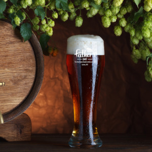 World's Best Dad: Father's Day Wishes Engraved on Long Beer Mug with your Name.