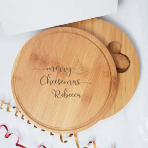 Personalised Wooden Cheese Board - Christmas Gift