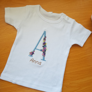 Infant Embriodered T-shirt with Name and Monogram