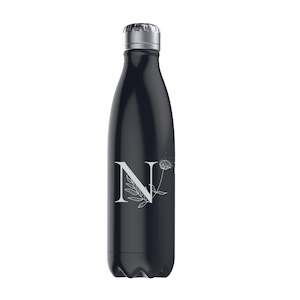 Stainless Steel Bottle Personalised with Floral Monogram