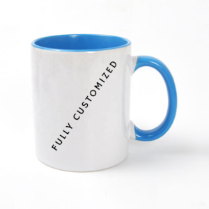 Laser engraving: Fully Customized Mug - White and Blue Colour