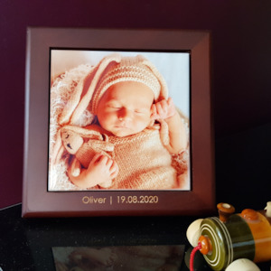 Custom Photo Ceramic Tile with Wooden Frame