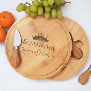 Laser engraving: Personalised Wooden Cheese Board - Gift For Her