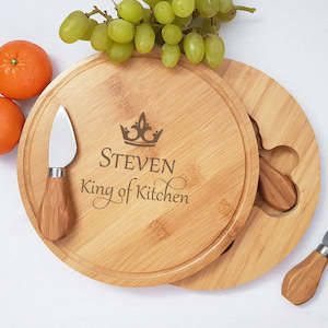 Laser engraving: Personalised Wooden Cheese Board - Gift For Him