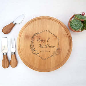 Personalised Wooden Cheese Board - Wedding or Anniversary Gift