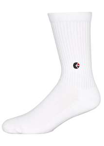 White Crew Socks - Black Logo