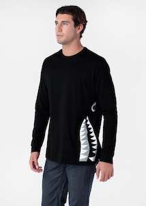 Mens Bomber B&W Longsleeve Tee - Black