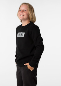 Clothing: Boys Crew Neck Fleece - Snow Camo Imperial Black