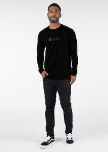 Mens Matte Logo Longsleeve Tee - Black