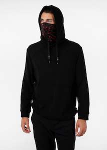 Mens Hollaclava Hoodie - Black / Red Splatter