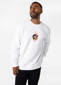 Mens Crew Neck Fleece - Quick Strike White