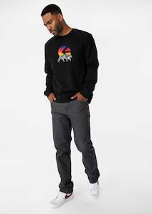 Mens Crew Neck Fleece - I Of The Tiger Black