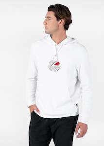 Mens Pullover Hoodie - Familie Trophy White