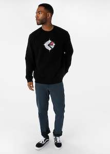 Mens Crew Neck Fleece - Familie Trophy Black