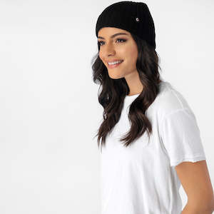 Clothing: Wool Fold Beanie Black