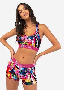 Clothing: Bomber Pink Dripp Sports Bra