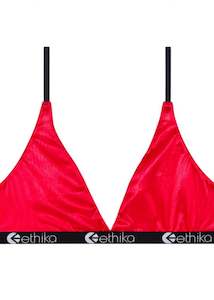 Clothing: Red Sheer Triangle Bra