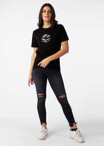 Womens Tiger Paint Icon Modal Tee - Black