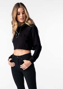 Clothing: Cropped Hoodie Black