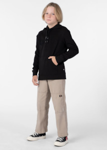 Boys Pullover Embroidered Hoodie Black