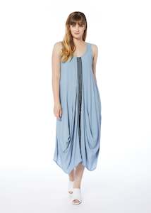 Internet only: Joy Division Dress - Dusty Blue Black