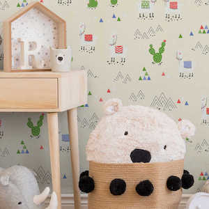 Wallpaper: Boys & Girls 6 - Alpaca & Cactus