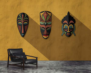 Walls by Patel 3 - Zulu Masks Yellow