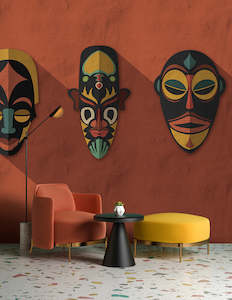 Walls by Patel 3 - Zulu Masks Orange