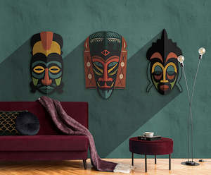 Walls by Patel 3 - Zulu Masks Green