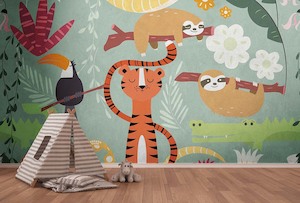 Wallpaper: The Wall - Baby Jungle Animals