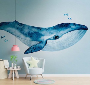 Wallpaper: The Wall - Watercolour Whale