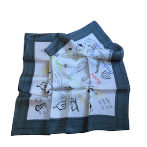 Silk Scarves - White & Grey